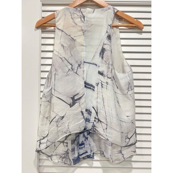 Commuun Sleeveless 100% Silk Top Abstract Marble Print Size 40 - Picture 3 of 5